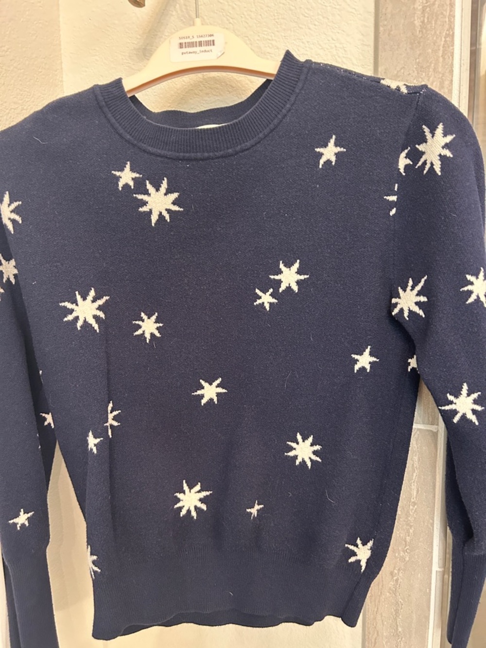 Navy Star-Print Crewneck Sweater - Women
